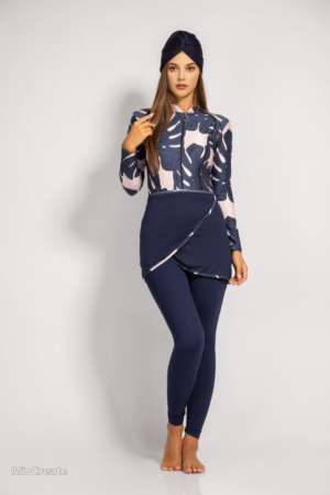 AMRANZI 4 PIECES BURKINI TOP , PANTS , SKIRT , SWIM CAP