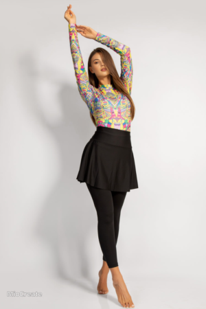 AMRANZI 4 PIECES BURKINI TOP , PANTS , SKIRT , SWIM CAP