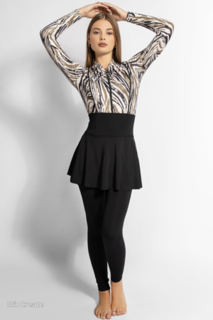 AMRANZI 4 PIECES BURKINI TOP , PANTS , SKIRT , SWIM CAP