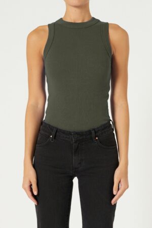 SFKT DARK GREEN SLEEVLESS TOP