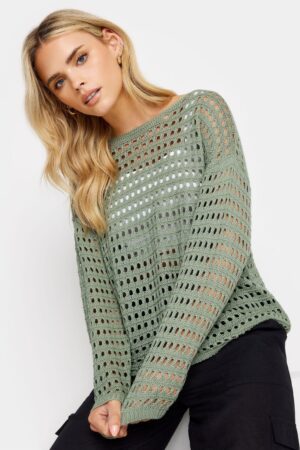 SFKT MINT GREEN CROCHET SLASH NECK JUMPER ONE SIZE