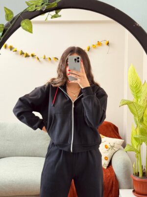 BLACK COTTON-MILTON Women Casual Tracksuit Modern One Size